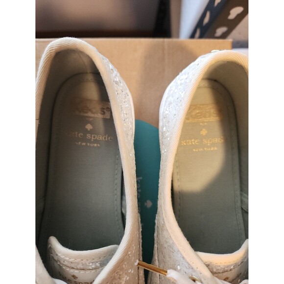 Kate Spade New York Keds glitter sneakers cream color size 5.5 - Picture 4 of 9